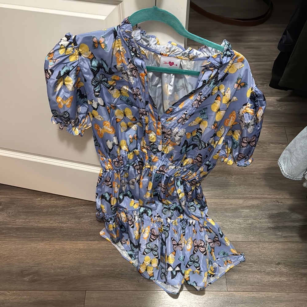Butterfly Print Blue Women's dress